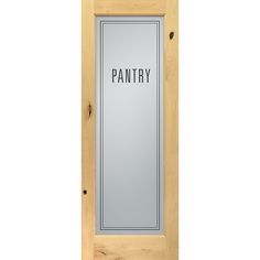 a door with the word pantry on it