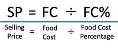 the price and quantity of food is shown in black on a white background with blue border