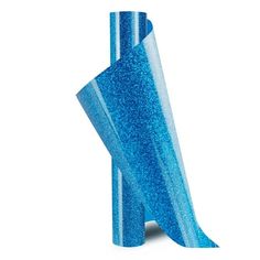 a roll of blue glitter tape on a white background