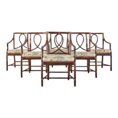 set of four art deco style chairs with upholstered seats