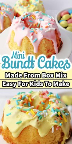 the bundt cakes are made from box mix and easy for kids to make