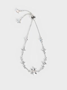 Elegant Star-shaped Crystal Jewelry, Elegant Adjustable Charm Bracelet With Star Charm, Party Bracelets With Star Charm In Metal, Party Bracelets With Star Charm, Party Metal Bracelets With Star Charm, Elegant Adjustable Star-shaped Chain Bracelet, Elegant Adjustable Chain Bracelet With Star Charm, Elegant Silver Star-shaped Chain Bracelet, Elegant Silver Star Chain Bracelet