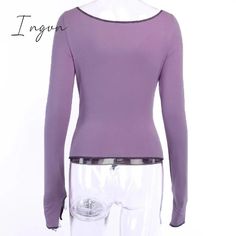 Style: CasualSleeve Style: RegularSleeve Length(cm): FullPattern Type: SolidModel Number: Women Long Sleeve T-shirtMaterial: CottonMaterial: PolyesterFabric Type: BroadclothCollar: O-NeckClothing Length: RegularBrand Name: IngvnAge: Ages 18-35 Years Old Non-stretch Long Sleeve Party Tops, Trendy Solid Purple Top, Trendy Purple Solid Color Top, Solid Color Party Tops For Winter, Spring High Stretch Solid Color Tops, High Stretch Solid Color Fall Tops, Solid Color Long Sleeve Party Tops, Spring Tops With High Stretch And Solid Color, High Stretch Solid Color Spring Tops