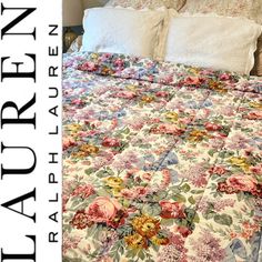 an image of a bed with flowers on it and the words happy friday written in white