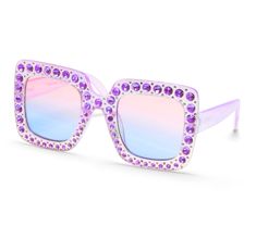 Add some glam style to their look with the Skechers Kids' Square Rhinestone Sunglasses. Featuring a rhinestone embellished frame in a square fashion design with tinted lenses. Comes with a Skechers pouch that also doubles as a cleaning cloth. | Skechers Girl's Square Rhinestone Sunglasses | UVA/UVB Protection | Skechers Purple Plastic Sunglasses For Summer, Cheap Purple Fun Sunglasses, Trendy Purple Square Frame Sunglasses, Pink Rhinestone Sunglasses, Purple Mirrored Sunglasses, Square Fashion, Rhinestone Sunglasses, Skechers Kids, Glam Style