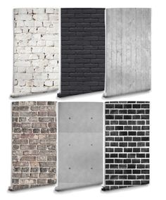 four different types of brick wall panels in various colors and sizes, all with the same pattern