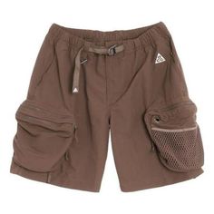 Nike ACG Snowgrass Cargo Shorts 'Brown' DN3945-220 Nike Bottoms With Built-in Shorts For Outdoor Activities, Brown Pants With Side Pockets For Outdoor Activities, Brown Utility Pants For Outdoor Activities, Brown Utility Bottoms For Outdoor Activities, Utility Style Brown Bottoms For Outdoor Activities, Brown Shorts With Side Pockets, Brown Outdoor Bottoms With Patch Pockets, Nike Bottoms With Pockets For Outdoor, Brown Hiking Bottoms With Pockets