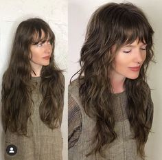 Wolf Cut Hair Long, Long Wolf Cut, Wolf Cut Hair, Long Wolfcut Haircut With Bangs, Hairstyle Long, Haircut Tutorial, Curtain Fringe, Long Wolfcut Haircut, Hairstyle Idea