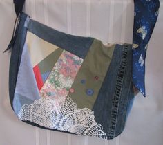 Large Unique Messenger Bag made from Upcycled by AftrCoffeeDesign, $69.00 Gym Bag, Women's Fashion