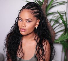 Half Cornrows, Lemonade Braids Hairstyles, Hair Vector, Hairstyle Youtube, Curly Hair Extensions, Braid Ideas, Natural Hair Braids, Cornrow