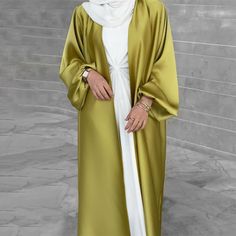 African Americans fashion QFY 2022 Eid Mubarak Muslim Open Abaya For Women Dubai Turkey Luxury Satin Dresses Jalabiyat Woman Ramadan Moroccan Kaftan Robe Ankara Style open abaya-S Modest Long Dresses, Blue Abaya, Moda Kimono, Party Long Dress, Abaya Kimono, Abaya Style, Open Abaya, Islamic Dress, Mode Abaya