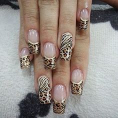 Leopard Print Nail Art, Leopard Print Nail, Print Nail Art, Animal Print Nails Art, Nails Art Ideas, Animal Nail Art, Leopard Print Nails, Leopard Prints, Glamour Nails