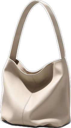 Minimalist Beige Shoulder Bag For Shopping, Minimalist Beige Hobo Shoulder Bag, Beige Faux Leather Hobo Bag With Large Capacity, Beige Large Capacity Faux Leather Hobo Bag, Large Capacity Beige Faux Leather Hobo Bag, Beige Hobo Bag With Single Shoulder Strap For Office, Beige Faux Leather Hobo Shoulder Bag, Minimalist Large Capacity Beige Hobo Bag, Elegant Everyday Solid Color Hobo Bag