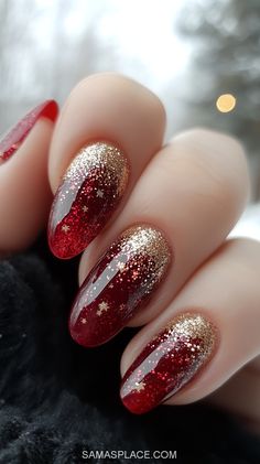 Celebrate the season with 35+ December nail designs full of festive charm! From holiday-inspired glitter to cozy winter hues and snowflake accents, these designs will make your nails shine for every holiday event. Embrace the beauty of the season with these trendy nail art ideas!  #DecemberNails #FestiveNailDesigns #HolidayNails #WinterNailArt #TrendingNails