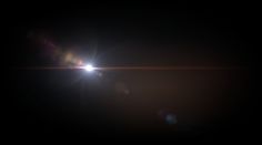 the sun is shining brightly in the dark night sky with lens flares on it