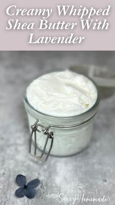 You’ll just love this creamy whipped shea butter recipe. It’s gorgeous on the skin & makes it feel so soft & supple. It’s the product your body craves, so why not treat yourself? Lavender Body Butter Recipe, Whipped Body Butter Recipe, Diy Body Butter Recipes, Body Butter Recipe, Diy Eye Cream, Săpunuri Handmade, Lavender Body Butter, Lavender Recipes, Homemade Body Butter