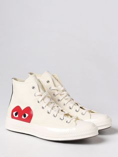 Find Comme Des Garçons Play X Converse Sneakers on Editorialist. Sneakers COMME DES GARÇONS PLAY X CONVERSE Men color White Cream Lace-up Sneakers With Logo, Canvas High-top Sneakers With Logo Print, Casual High-top Sneakers With Logo Print, White Canvas Sneakers With Logo Print, Casual High-top Custom Sneakers With Embroidered Logo, Casual Low-top Sneakers With Appliqué Logo, High-top Sneakers With Logo For Spring, White Canvas Sneakers With Logo, Spring High-top Sneakers With Logo