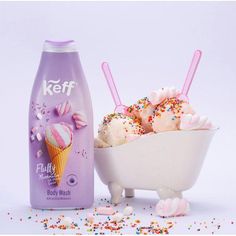 The leading bath and shower care brand in Israel, Keff brings you luxurious and fun bathing experiences with the new Sweet Scents line of Body Wash. The delicious scent of ice cream will make every shower a surprising treat! Each pampering body wash creates gentle foam and releases rich bubbles with a rich and intoxicating scent. Shea butter, Vitamin E, and Aloe Vera are combined in a magic formula that creates a caressing cleansing experience and a feeling of vitality and fresh skin. Gently per Sugar Scrub Packaging, Fresh Skin, Sweet Scents, Fine Food, Propylene Glycol, Sugar Scrub