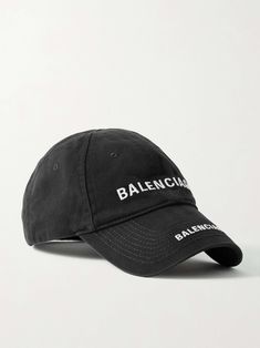 BALENCIAGA Embroidered cotton-twill baseball cap Cotton Baseball Cap With Logo And Curved Brim, Cotton Snapback Baseball Cap With Logo, Cotton Baseball Cap With Logo Detail, Cotton Hats With Logo Detail And Curved Brim, Cotton Hats With Logo And Curved Brim, Cotton Hat With Logo And Curved Brim, Cotton Curved Brim Hat With Logo Detail, Streetwear Hat With Logo Detail And Curved Brim, Streetwear Hat With Curved Brim And Logo Detail