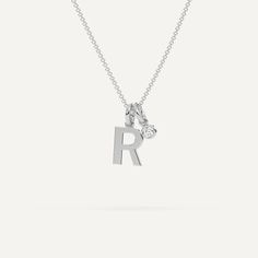 Diamond R white gold necklace Letter R Necklace, R Necklace, Necklace Gold Diamond, Gold Diamond Chain, Chain For Women, Necklace Design, Letter R, Diamond Chain, Tennis Bracelet Diamond