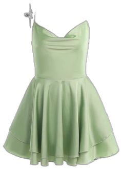 Romper Dress Green / S Elegant A-line Party Sundress, Feminine A-line Mini Dress For Night Out, Chic A-line Slip Dress, Chic A-line Satin Cocktail Dress, Dressy Satin A-line Dress, Chic Green Backless Mini Dress, Green Satin A-line Dress, Green Knee-length Satin Dress, Green Satin Knee-length Dress