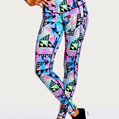 Size Xs- New With Tag. Victoria’s Secret Neon Print Knockout Tights" - Workout Athletic Leggings. Multicolored With Bright Geometric Shapes. So So Cute!! Flat Waist Width Approx: 13.5” Approx. Inseam: 9” Approx: Rise: 24.5” High Waist Multicolor Fitted Leggings, Victoria's Secret Fitted Athleisure Activewear, Trendy Tight Sports Pants, Trendy Fitted Workout Pants, Vibrant Stretch Bottoms, Multicolor Fitted Tights For Athleisure, Trendy Tight Sports Bottoms, Trendy Fitted Bottoms By Victoria's Secret, Multicolor Fitted Athleisure Tights