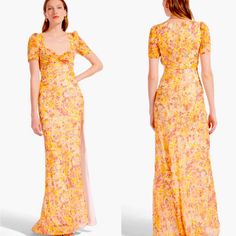 Reposhing This Item I Purchased From @Myheroiin. Loved It, But Ready To Rotate For Something New. Worn Once! *Hemmed* (I'm 5'3") Questions? Leave A Comment Below! Staud Fitted Maxi Dress, Yellow Silk Maxi Dress For Gala, Yellow Silk Dress For Gala, Yellow Silk Gala Dress, Yellow Floral Print Maxi Dress For Wedding, Yellow Maxi Dress For Evening, Yellow V-neck Maxi Dress For Formal Occasions, Yellow Fitted Short Sleeve Dress, Yellow Floral Print Dress For Wedding