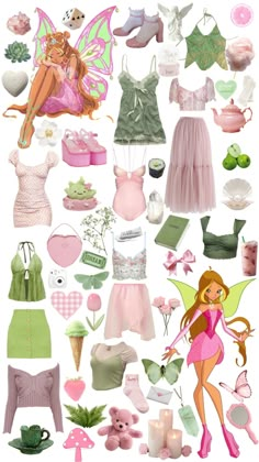 Flora Winx Style, Winx Club Aesthetic Outfits Flora, Green And Pink Fairy Costume, Winx Inspired Outfit Aesthetic, Winx Club Inspired Outfits Flora, Wind Club Flora Outfit, Winx Flora Aesthetic Outfits, Winx Club Flora Halloween Costumes, Flora Fairy Costume