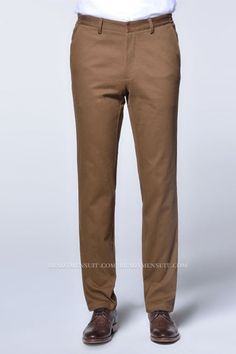 Find Casual Cotton Pants Pure Brown Slim Fit Everyday Trousers for any occasion at BradyMensuit, from casual weekend slacks and chino pants, to mens dress pants and tuxedo pants. Shop online with Brown Solid men's pants in any size you want.. Brown Slim Fit Dress Pants For Business Casual, Brown Tapered Leg Chinos For Business Casual, Elegant Chino Cotton Twill Bottoms For Business Casual, Brown Casual Dress Pants For Business, Casual Brown Dress Pants For Business, Solid Flat Front Chinos For Business Casual, Solid Color Flat Front Chinos For Business Casual, Business Casual Brown Cotton Dress Pants, Elegant Chino Straight Leg Pants