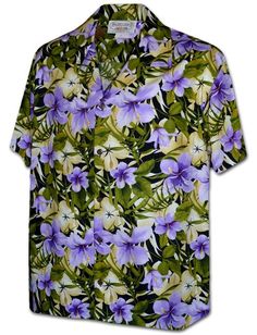 Pacific Legend Hibiscus&Leaves Purple Cotton Men's Hawaiian Shirt Island Forest, Hibiscus Garden, Easy Wear Dresses, Blouse Man, Business Casual Shirts, Hawaiian Outfit, Tropical Shirts, Rayon Shirt, Wedding Shirts