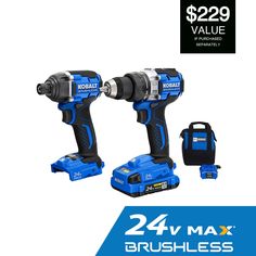 two blue and black tools are on display for $ 29 99 value with the purchase coup