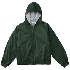 A Hooded Bomber jacket in nylon, fully lined with fleece knit. This jacket has a front zip closure, two zippered front pockets and one inside chest pocket. This also features a reflective zipper pull and elasticized cuffs. Size: 2XL.  Color: Green.  Gender: unisex.  Age Group: adult. Outfits Baggy, Fleece Jacket Womens, School Dresses, School Uniforms, School Fits, Womens Fleece, Workout Jacket, School Outfit, Big Boys