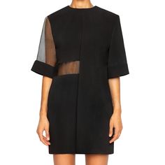 DALMAR | Oversized Shift Dress with Sheer Sleeve – ISRAELLA KOBLA Perfect Little Black Dress, Silk Organza, Toronto Canada, Elbow Length Sleeve, Sheer Sleeves, Versatile Style, Dress Backs, Fashion Ideas, Women Lingerie