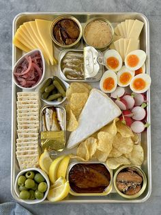 a tray filled with different types of food