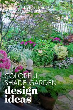 colorful shade garden design ideas by color homes and gardens book cover with pink flowers in the foreground