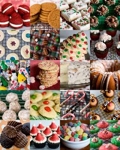 a collage of pictures with different types of cakes and cupcakes on them