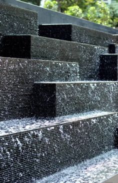 water cascading down the side of some steps