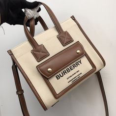 BB Mini Two-tone Canvas And Freya Tote For Women Sac Diy, Louis Vuitton Shirt, Leather Patchwork, Burberry Handbags, Celine Luggage Bag, Mini Tote, Flap Bag, Burberry Bag, Crossbody Strap