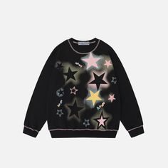 The Aelfric Eden Star Print Sweatshirt is a stylish and minimal printed sweatshirt. It's made from high-quality fabric and features a bold star print design. This sweatshirt features comfortable long sleeves and a classic crew neck for everyday wear and casual activities. Its minimalist design and unique print give it style and personality.
Material: 80% Cotton, 20% Polyester.

Clothing details: Star Print. 
MODEL INFO







Female 5'4 (162cm) 110 lbs (50kg) Size: S (Oversize Style) 
Male 5'10 Trendy Logo Print T-shirt For Winter, Trendy Star Print Tops For Streetwear, Trendy Tops With Star Print For Streetwear, Casual Sweatshirt With Star Patch For Fall, Casual Fall Tops With Star Patch, Casual Tops With Star Logo For Streetwear, Star Print Sweatshirt For Winter Streetwear, Relaxed Fit Tops With Star Logo For Streetwear, Relaxed Fit Star Print Top For Streetwear