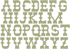 the letters and numbers are made up of green thread, which is stitched together