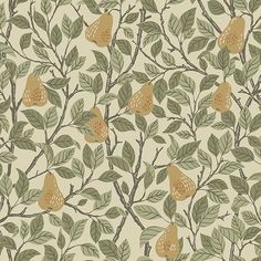 Sample Pirum Yellow Pear Wallpaper Craftsman Wallpaper, Pomegranate Wallpaper, Block Print Wallpaper, Morris Homes, William Morris Wallpaper, Morris Wallpapers, Feature Wallpaper, Cream Wallpaper, Whatsapp Wallpaper