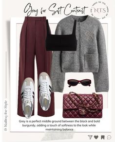 Nailing The Style | OOTD | Fashion Tips (@nailingthestyle) • Instagram photos and videos Burgundy Trouser Outfit Women, Winter Outfits Burgundy, How To Style Burgundy Pants, Burgundy Pants Outfit Winter, Burgundy Sweatpants Outfit, Burgundy Trousers Outfit, Burgundy Outfits For Women, Outfit Bogota, Bordeaux Outfit