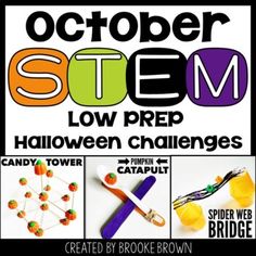 Activities For October, Halloween Stem Challenge, Brooke Brown, Elementary Stem Activities, Publication Facebook, Stem Elementary, Fall Stem