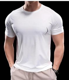 CoolRun Men’s Sports & Fitness T Shirt White Breathable Sportswear T-shirt, White Breathable Athleisure T-shirt, White Breathable T-shirt For Athleisure, Breathable Sportswear T-shirt, White Dri-fit Activewear For Gym, Solid Color Athletic Fit T-shirt For Light Sports, Moisture-wicking Sportswear T-shirt, Breathable Solid Color Sportswear T-shirt, White Short Sleeve Activewear For Sports Events