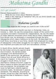 an article about maha gandhi on the topic of his life and work in india, which is