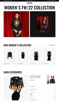 the website for women's fw2 collection