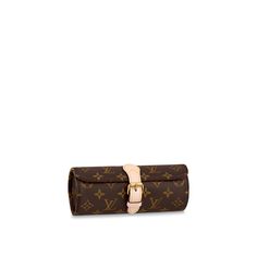 LOUIS VUITTON® - 3 Watch Case - Brown Luxury Watches With Leather Strap And Round Case, Luxury Watches With Leather Strap, Luxury Brown Watch With Palladium Hardware, Luxury Brown Travel Watch, Louis Vuitton Travel Luggage, Lv Watch, Boutique Louis Vuitton, Luxury Travel Accessories, Leather Travel Accessories