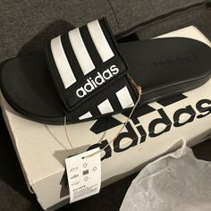 Brand New Black Adidas Slides Black Adidas Slides, Adidas Slides, Black Adidas, Flip Flop Sandals, New Black, Flip Flops, Slides, Shoes Sandals, Men's Shoes