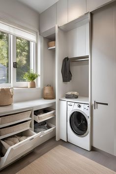 Add Sliding Doors for Easy Access and Space Optimization In Tiny Laundry Room Tiny Laundry, Tiny Laundry Rooms, Laundry Room Sink, Small Laundry Room, Laundry Area, Narrow Hallway, Space Saving Solutions, Hot Water Heater, Hanging Storage