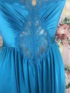 NewSea Nymph Blue Olga | Etsy San Ramon, Women's Nightgowns, Nightgowns, Night Gown, Victorian Dress, Ships, Hair Styles, How To Wear, Blue